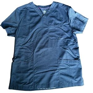 Healing Hands Gray Men’s Scrub Top, Medium